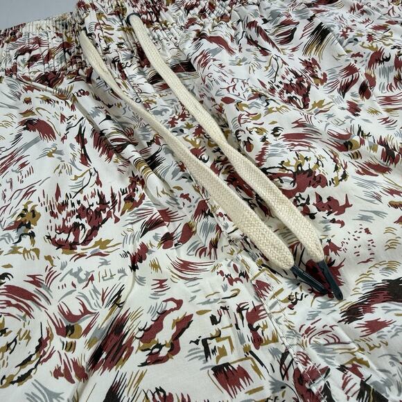 Insight Mens Shorts Sz Small Beige Red Patterned Stretch Hybrid Trunks Pockets - Picture 3 of 10